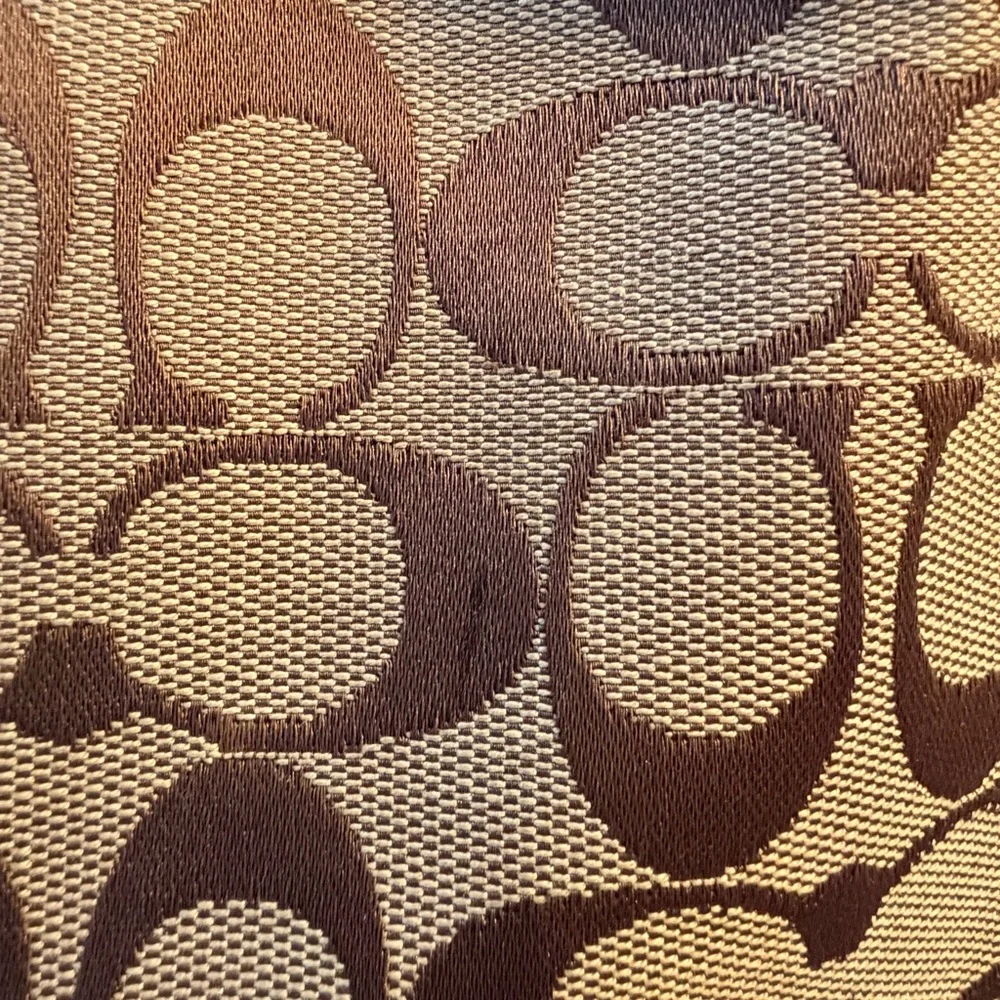 Coach Brown Signature Canvas Shoulder Bag with Dark Brown Leather Trim - Picture 5 of 7